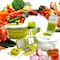 MegaChef 10-in-1 Multi-Use Salad Spinning Slicer, Dicer & Chopper with Interchangeable Blades & Storage Lids